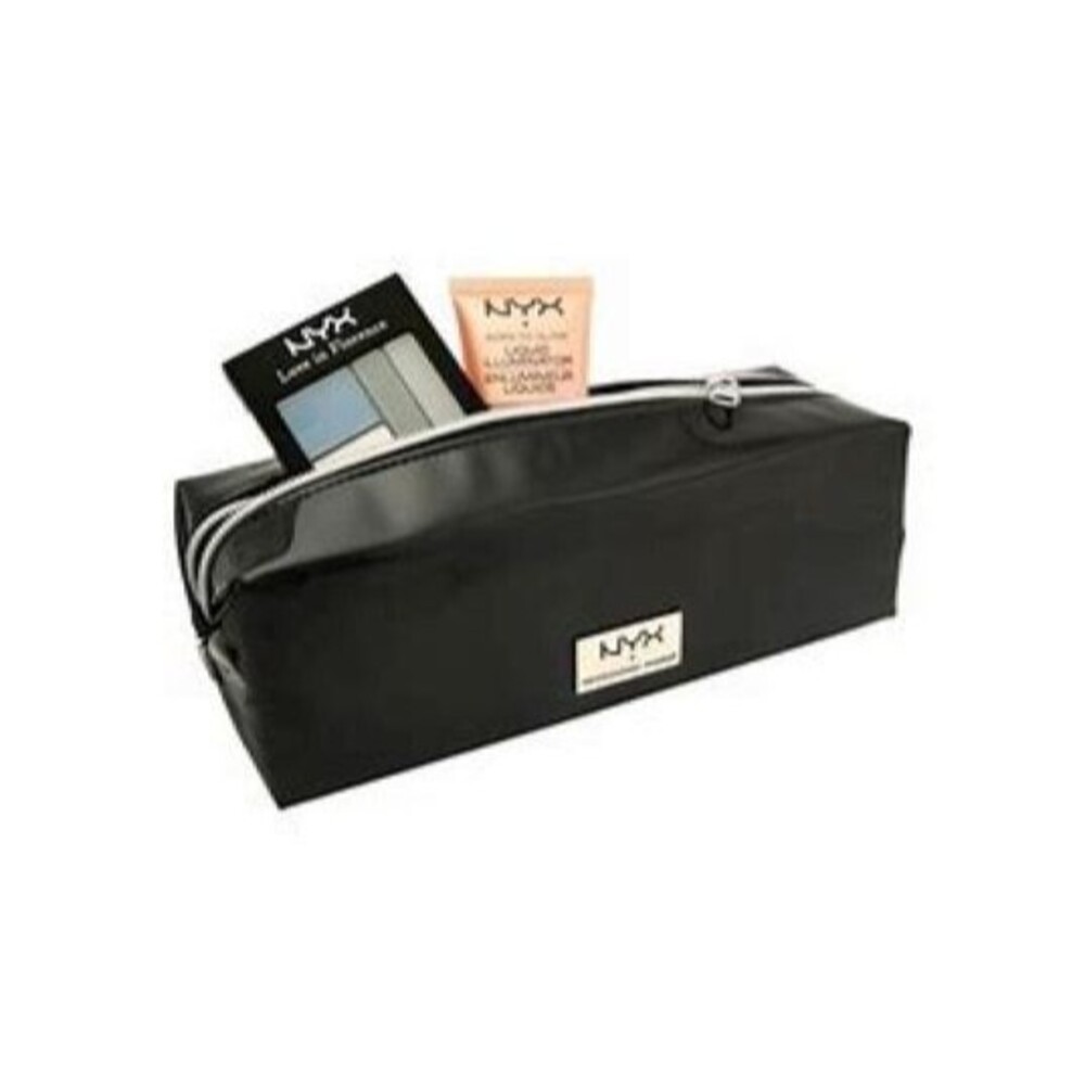 Makeup Bag Color Black 8.5"L x 4"W x 4"H Vinyl New - Great Gift!